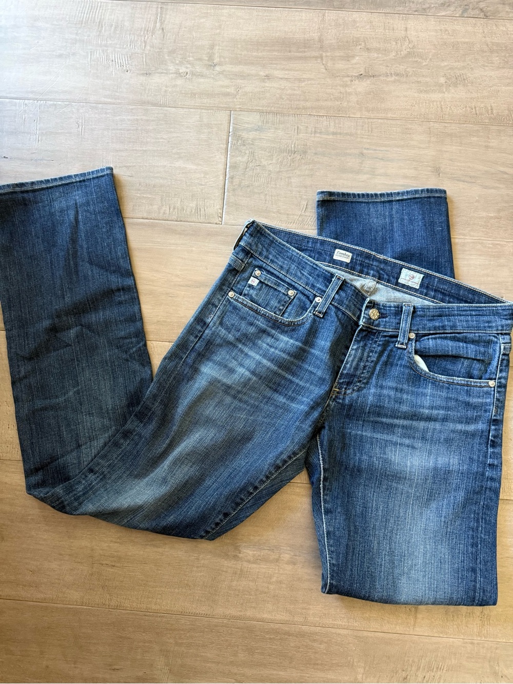 Ag Adriano Goldschmied Women's Medium Blue Straight Leg Jeans